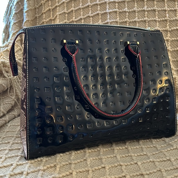 Arcadia Italian black patent leather bag with snakeskin sides - Picture 3 of 10